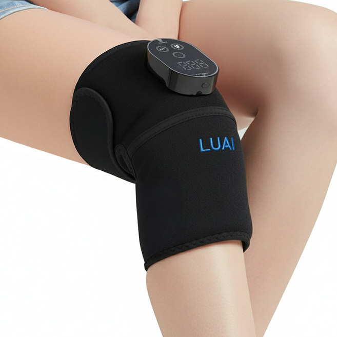 LUAI 6단온열 진동 3IN1 무릎 마사지기, 블랙, 루아이 무릎마사지기 C219