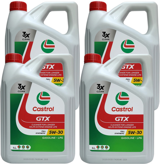 캐스트롤 GTX SQ 5W30 풀신세틱 4L x 4개 1박스 16L 가솔린 LPG 전용 100% 합성 엔진오일 (3X클린 더블 액션 포뮬러 적용 SQ GF7 힐릭스 저격 제품)
