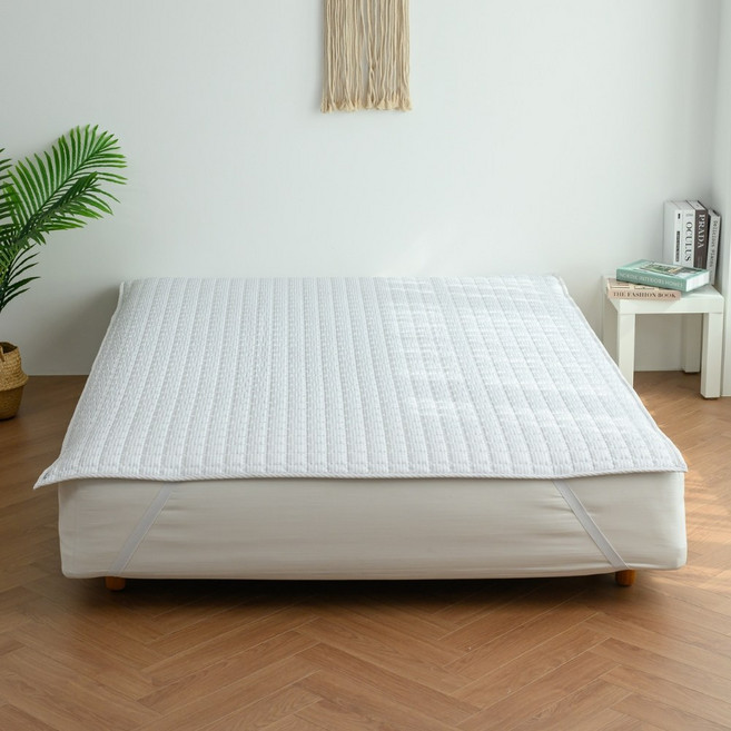 침대방수패드 완전방수 미끄럼방지 국내제작 뱀부마이크로 방수패드, 03.라인 그레이