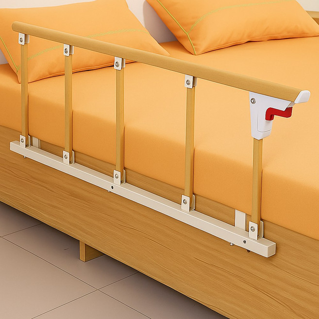 침대추락방지 노인 낙상방지가드 침대안전레일 노약자 어르신 침대손잡이 침대낙상보호대 튼튼한침대가드 요양원병원침대가드 침대전용사이드가드 침대안전레일, 우드색상