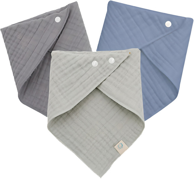 꿈꾸는두부 남아용 삼중거즈 스카프빕 3종세트