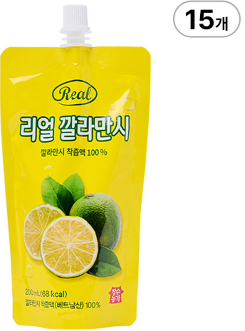 장수농가 리얼 깔라만시 200ml (깔라만시 착즙 원액 100%), 15개
