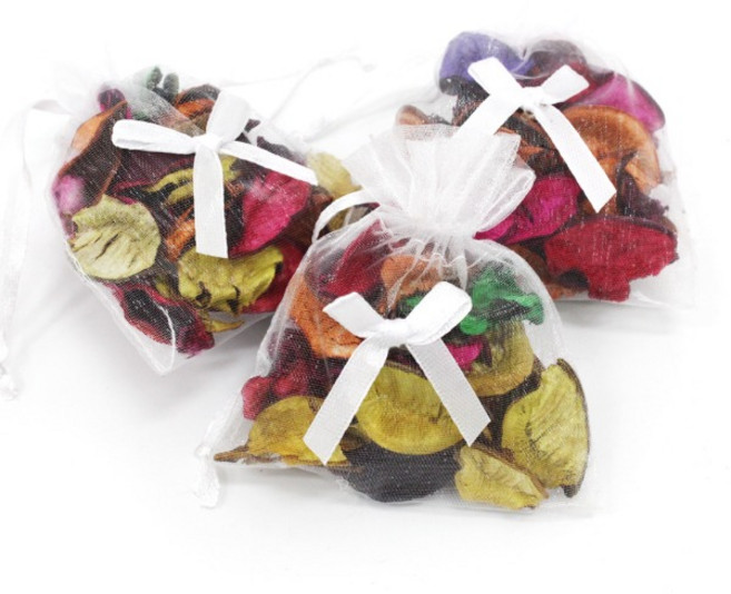 [스쿨피아] 포푸리 향기나는 말린꽃잎 리본 망사주머니 디퓨저 NEW 혼합 6개세트