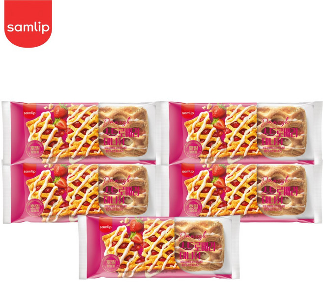 삼립 스트로베리데니쉬 100g x 8봉, 5개