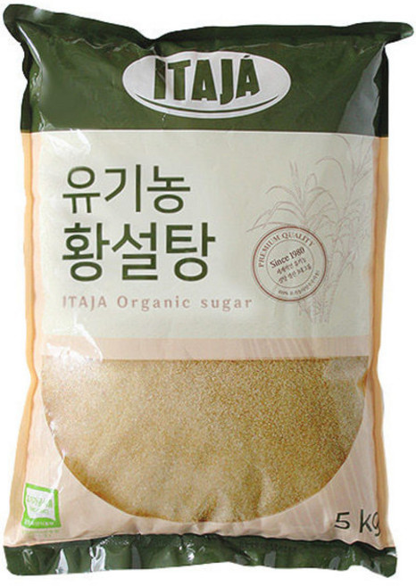 이타자 유기농 황설탕 5kg 비정제 원당 사탕수수 매실청 업소용 발효 효소 슈가 갈색 조미료 대용량, 1개