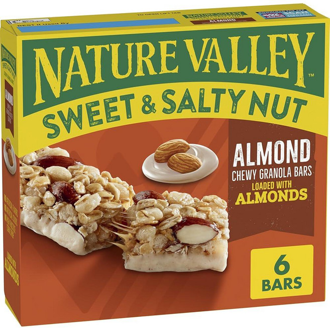 네이처밸리 그래놀라 바 스위트 앤 솔티 너트 피넛 34g 6개입 171259, 1개, 6kg