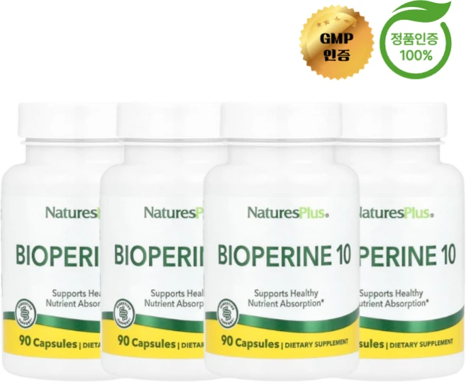 2+2 네이처스플러스 바이오페린 10mg 캡슐 90정, 4개 - 쿠팡