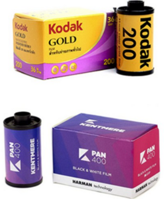 코닥 골드 200 36컷 + 켄트미어 400 36컷, 1세트