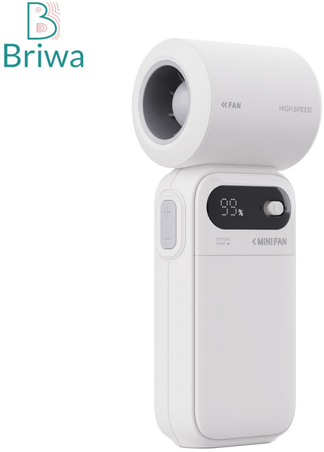 Briwa 휴대용 미니 선풍기 USB 휴대 일반형 캠핑선풍기 냉각선풍기 핸디선풍기, 하얀색, HC