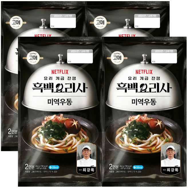 CJ 고메 흑백요리사 미역우동, 4개, 454g