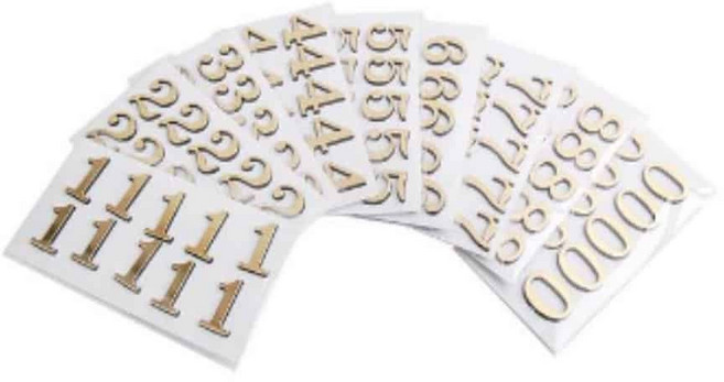 호실스티커 숫자스티커 호실판 금박숫자, 3, 3