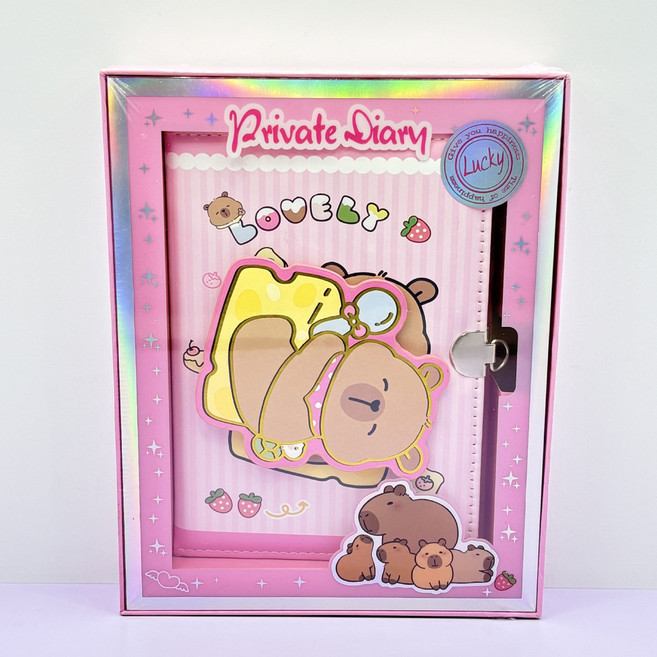 문구보따리 산리오 라부부 카피바라 다이어리 다꾸 비밀일기장 다꾸세트, 카피바라 핑크, 1개