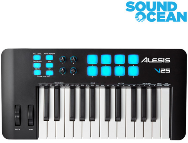 알레시스 마스터 키보드 건반 미디컨트롤러, V25 MK2, 1개