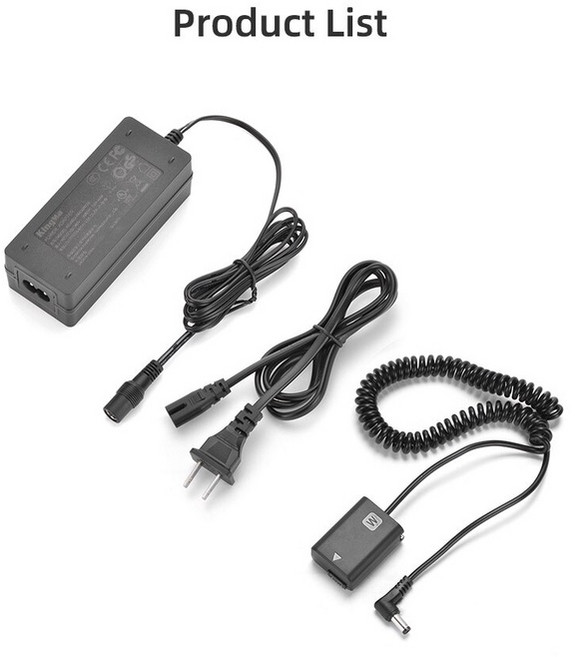 王冠攝 Kingma 勁碼 NP-FW50, 1個, NP-FW50 假電池+變壓器供電套組