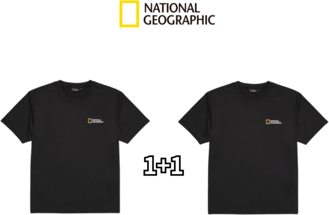 내셔널지오그래픽 1+1 반팔 티셔츠 남녀공용 + 르베로 다용도가방 세트