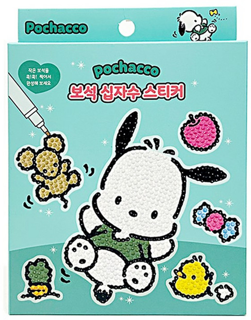 산리오 쿠로미 시나모롤 포차코 보석 십자수 스티커 1세트, 1개