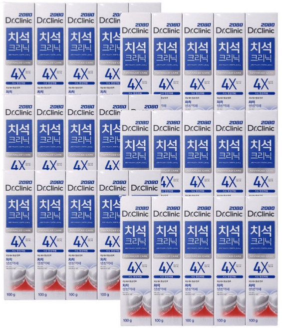 애경 2080 닥터크리닉 4X 치석 케어 크리닉 치약, 140g, 30개