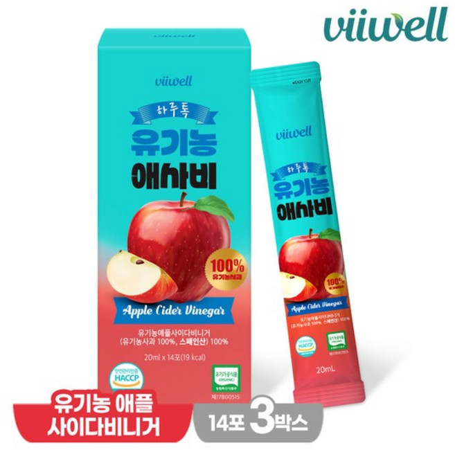 비웰 하루톡 유기농 애사비 14포 3박스, 없음, 20ml