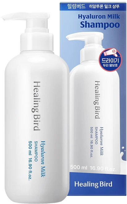 힐링버드 히알루론 밀크 샴푸 500ml, 1개 - 쿠팡