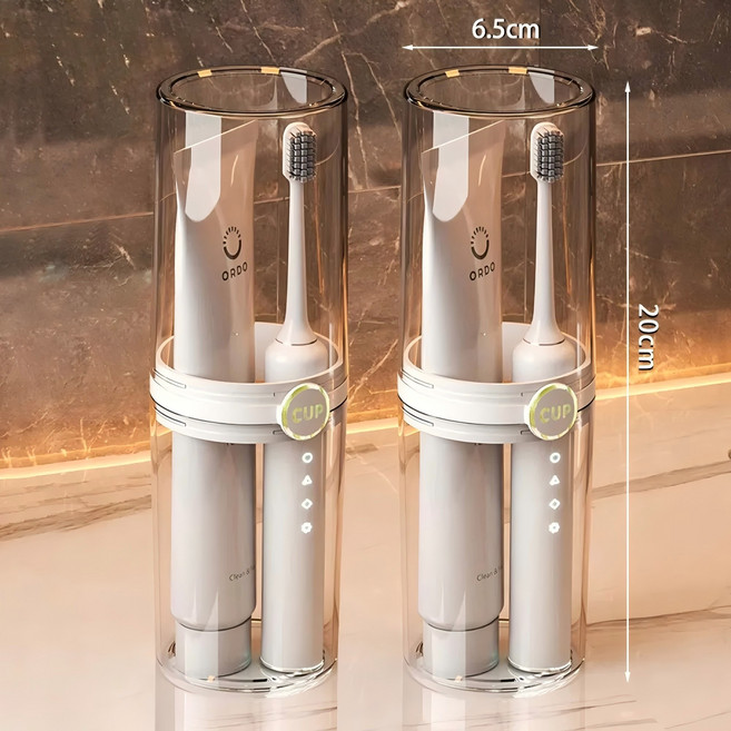 기숙사 가정 여행용 1+1 심플한 휴대용 커플룩 칫솔 케이스, 2개, 화이트+화이트