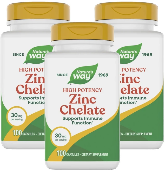 네이쳐스웨이 아연 킬레이트 30mg 캡슐, 100정, 3개 - 쿠팡