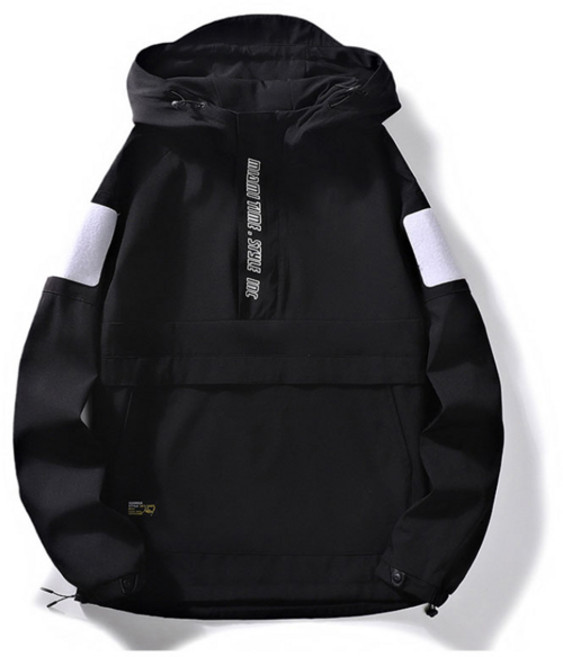 남성 봄 가을 반집업 후드 바람막이 자켓 루즈핏 아노락 점퍼 WI166J