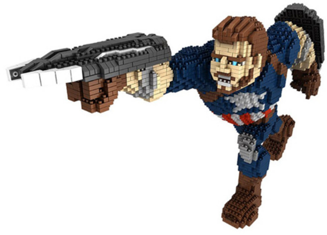 BEACON 나노블럭 미니블럭 초대형 캡틴아저씨, 1개