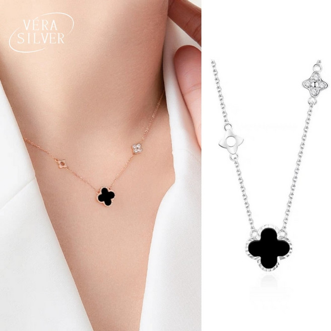 VERA SILVER 999純銀四葉草吊墜 韓國簡約項鍊