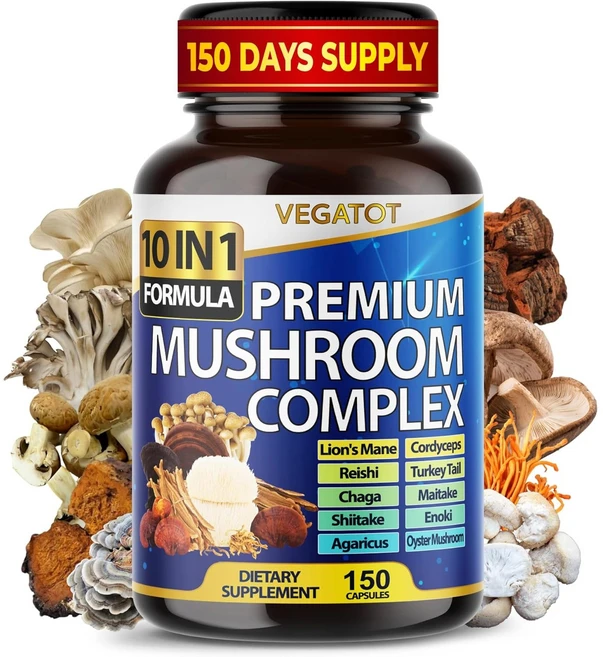 복합 멀티 버섯 머쉬룸 영양소 동충하초 사자갈기 영지 150캡슐 5개월분 CHECKYOU, 1개, 150정 - 쿠팡