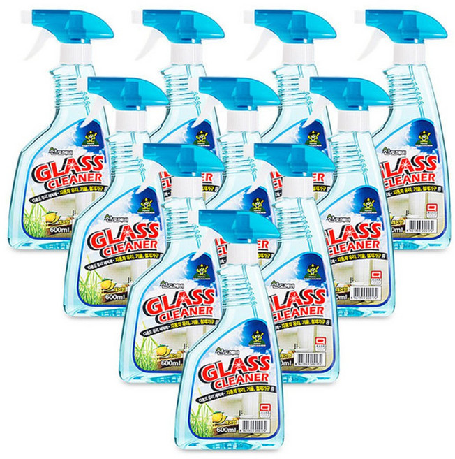 산도깨비 유리세정제 레몬향 600ml x 10개 유리창 다목적 세척제 세정제 청소 세제 윈덱스