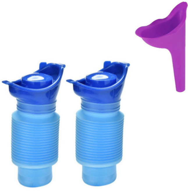 이루다 휴대용 소변기 소변통 2개 남여공용 명절 장거리 대비 대용량 낚시 캠핑 차안 간이 화장실 어르신 임산부 예비 여행 유아 어린이 남아 여아 차박 장거리이동, C.블루&블루, 1개