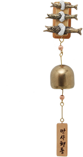 국산 삼단 명태 현관종 풍수 인테리어 자석 문에다는 종, 삼단명태