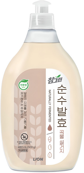 참그린 순수발효 곡물주방세제, 480ml, 1개