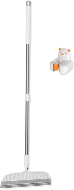 조이보스 욕실 바닥물기제거 스퀴지 일체형 실리콘 매직 빗자루 + 거치대 세트, 그레이 색상, 1개