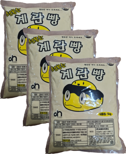 계란빵 땅콩빵 바나나빵 반죽 홈베이킹 재료, 5kg, 3개