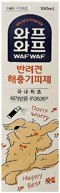 일동제약 와프와프 반려견 해충기피제, 혼합색상, 1개, 100ml