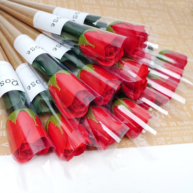 포포팬시 크라프트 비누장미꽃 20p, 레드