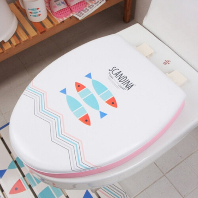 샤바스 스칸디나 피쉬 변기커버 대형 O형 4990 화장실 미끄럼 방지 양변기 시트 뚜껑 교체, 단일상품1, 1개