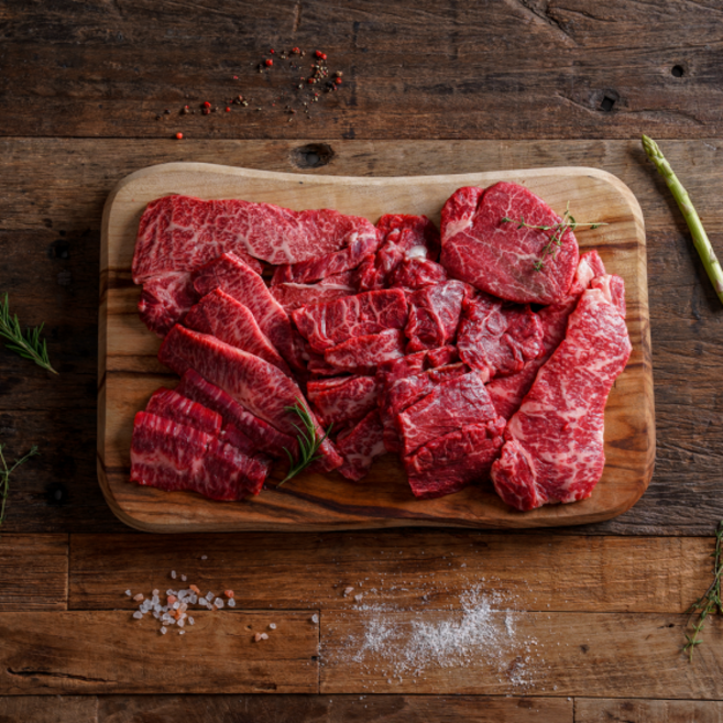 [설창한우] 암소 1++ 1+등급 스페셜 구이모듬 400g (부위 랜덤발송), 200g, 1개