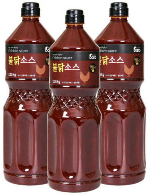 바로 불닭소스 2.25kg 닭발 불닭발 불향 불날개 매운 불맛 양념 치킨 업소용 대용량, 3개