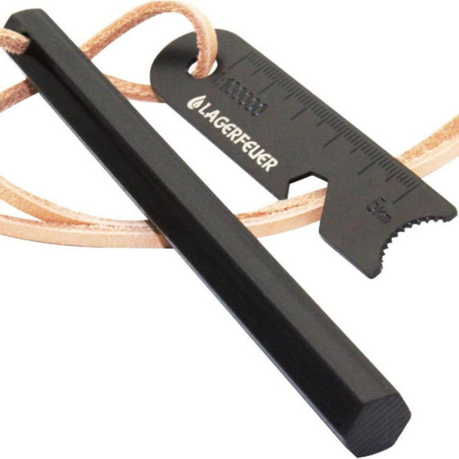 LAGERFEUER 파이어 스타터 헥사 육각 페로세륨 순정 가죽 코드 부싯돌 캠핑 파이어스틱