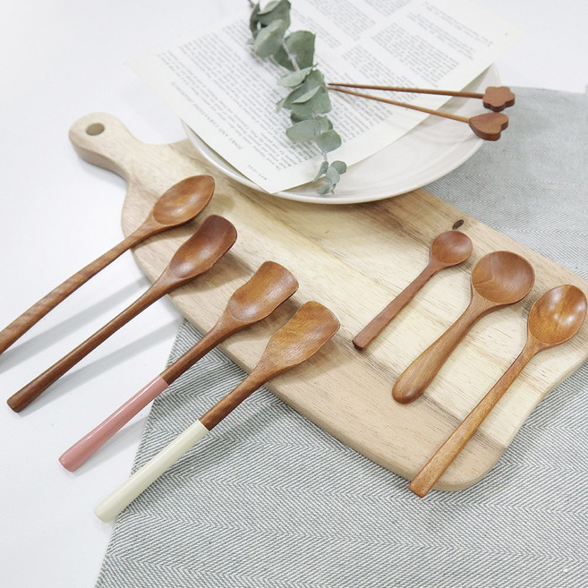 휴홈 옻칠 나무 수저세트 숟가락 젓가락 우드 수저, 39. 꽃포크