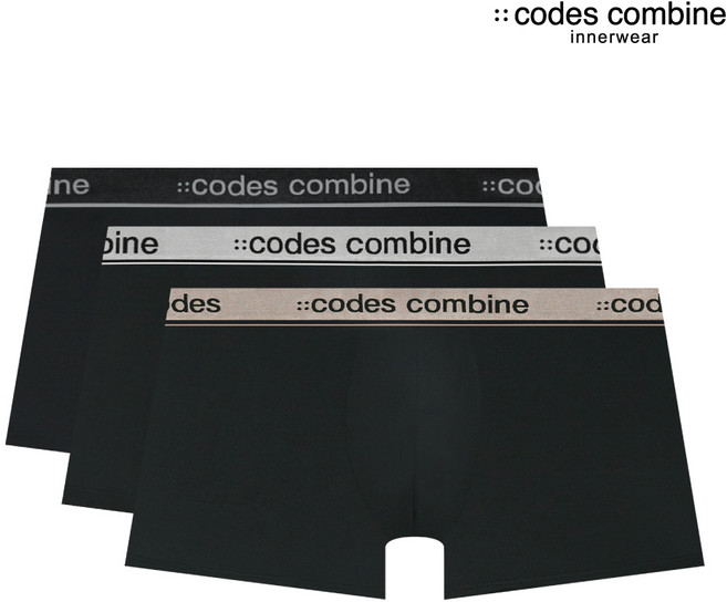 코데즈컴바인이너웨어 에어로쿨 로고아웃밴드 블랙 3PACK 드로즈