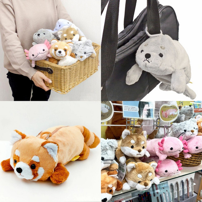 동물 필통 누이미 nuimee 시바견 렛서팬더 마눌고양이 바다표범 우파루파 가오리, 6.가오리