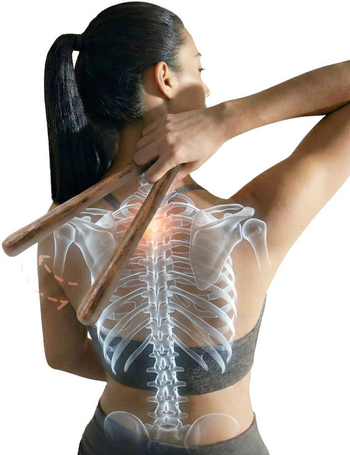 오동나무 마사지스틱 뱀부 전신 마사지봉, 우드색, 1개