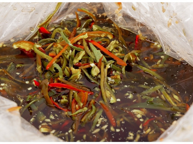 솜씨담 국내제조 청양고추채 장아찌 업소용 대용량 10kg 플라스틱 용기, 1개