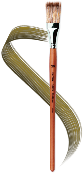 [공식] 헤렌드 수채화 유화 아크릴 갈필 붓 F-1775 16호~30호 3조 세트, 20호