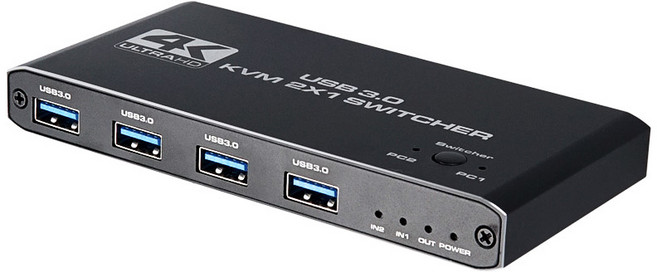 OU949 Coms 2포트 HDMI 2.0 KVM 스위치 선택기 / USB 3.0 4포트 / 2대 PC 를 하나의 모니터 로 공유, 1개