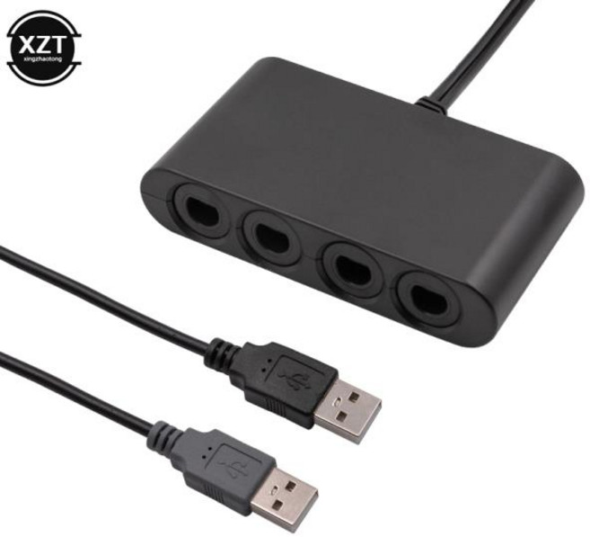 4포트 GC 컨트롤러 USB 어댑터 게임큐브 닌텐도 호환 스위치에 적합 Wii u / PC 콘솔 지원