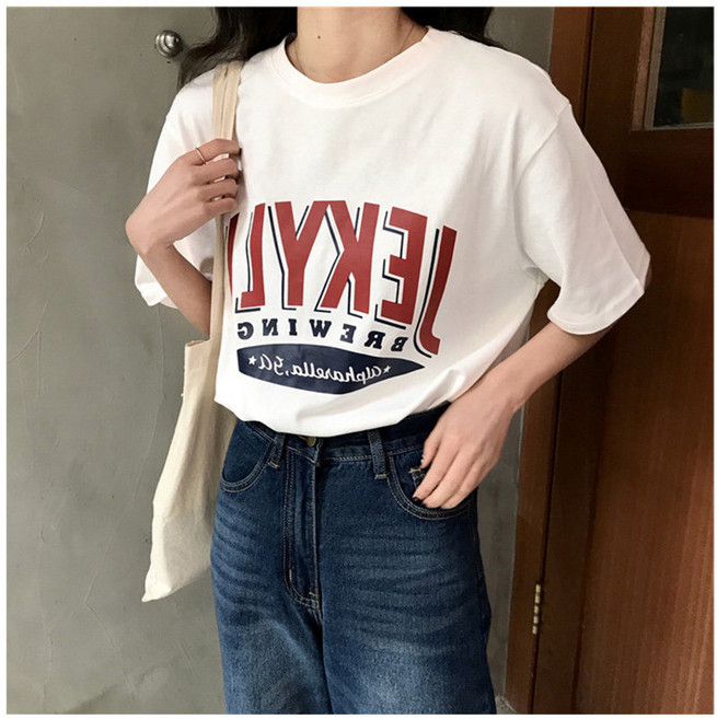 字母印花寬鬆短袖T恤